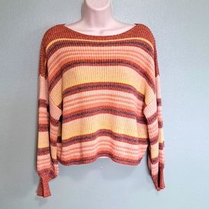 Billabong striped sweater medium baggy short long sleeve